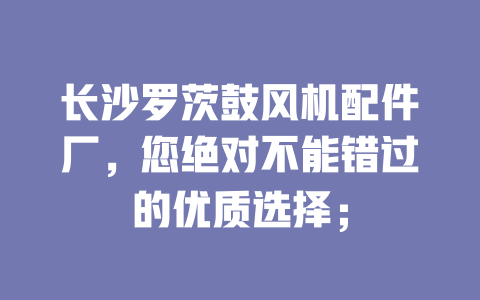 長(zhǎng)沙羅茨鼓風(fēng)機(jī)配件廠，您絕對(duì)不能錯(cuò)過的優(yōu)質(zhì)選擇； 一