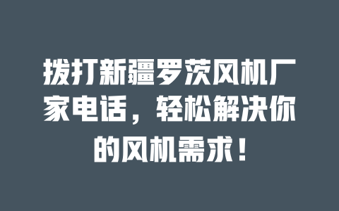 撥打新疆羅茨風(fēng)機(jī)廠家電話，輕松解決你的風(fēng)機(jī)需求！ 一