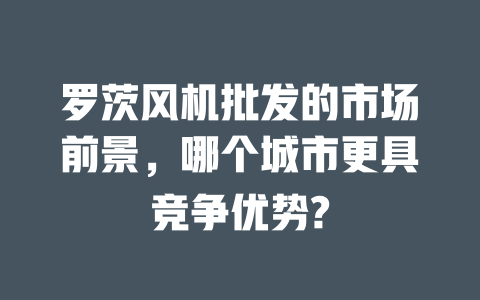 羅茨風機批發(fā)的市場前景，哪個城市更具競爭優(yōu)勢? 一